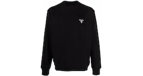 Prada Logo Print Crewneck Sweatshirt Black