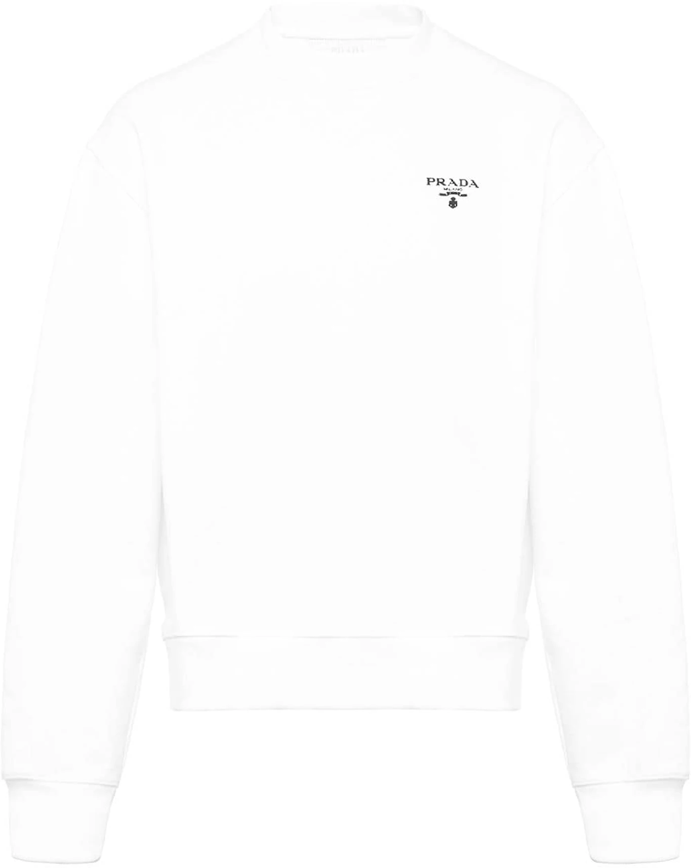 Prada Logo Print Crewneck Sweatshirt White - SS21 - US