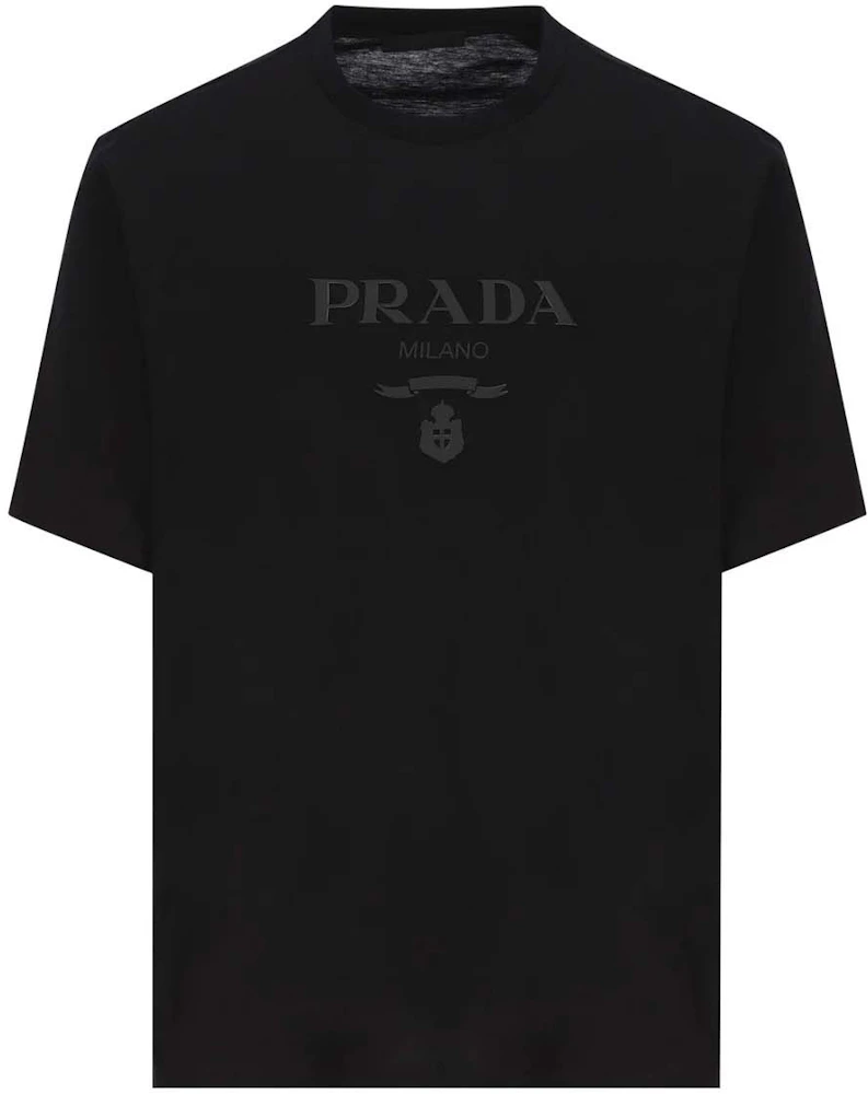 Prada Logo Printed Short-Sleeved T-Shirt Black Men's - PFW22 - US