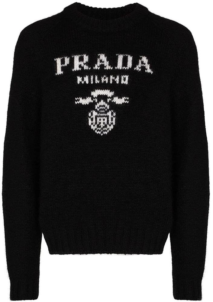 Prada Logo Wool and Cashmere Crewneck Sweater Black Men's - SS22 - US