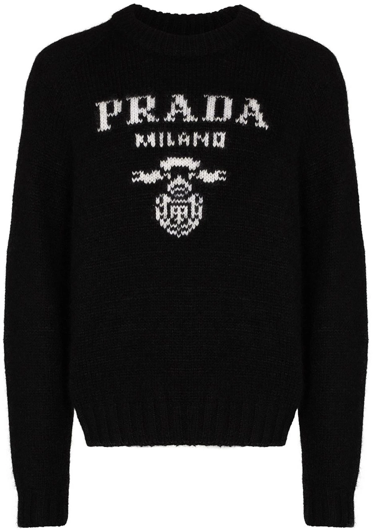 Prada Logo Wool and Cashmere Crewneck Sweater Black - SS22 - US