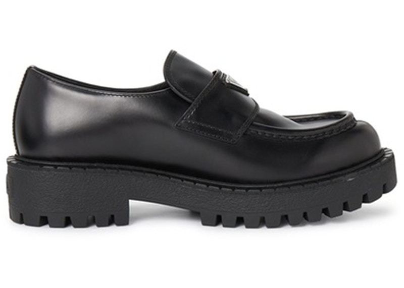 Prada Lug Sole Loafer Black Brushed Leather - 2DE151-B4L-F0002