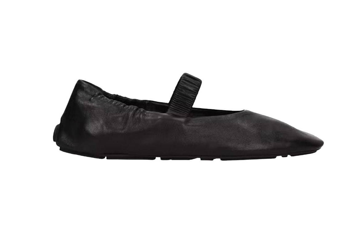 Pre-owned Prada Maryjane Ballet Flats Black Nappa Leather