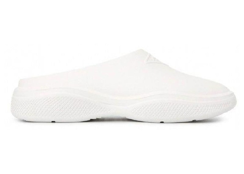 Pre-owned Prada Mellow Rubber Slippers (women's) Sneakers In White