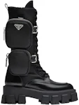 Prada Monolith 55mm Pouch Tall Boots Black Leather