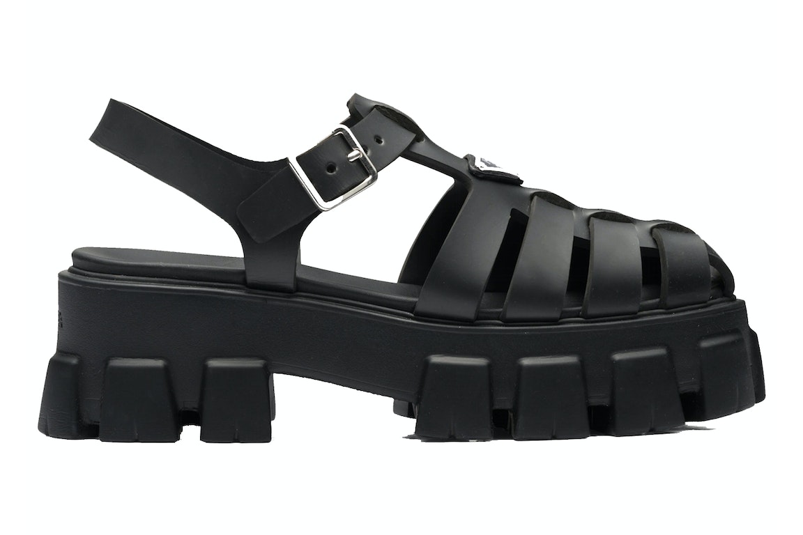 Pre-owned Prada Monolith Foam Rubber 55mm Sandals Black