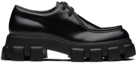 Prada Monolith Lace-Up Shoe Black Brushed Leather
