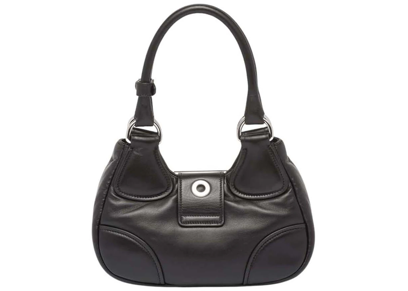 Prada Moon Padded Nappa-Leather Bag Black in Leather with Silver-tone - US