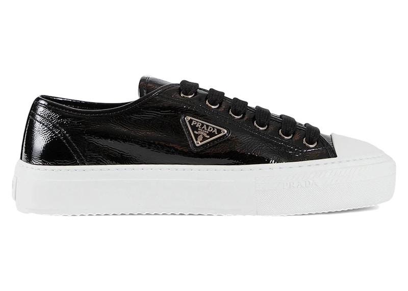 Pre-owned Prada Naplak Leather Sneakers Patent (women's) In Black