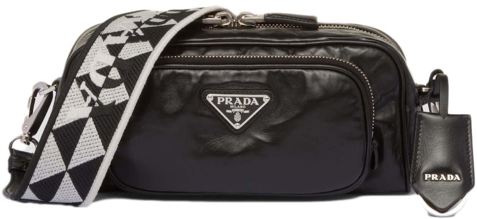 Prada Grey Saffiano Cuir Leather Envelope Flap Shoulder Bag at