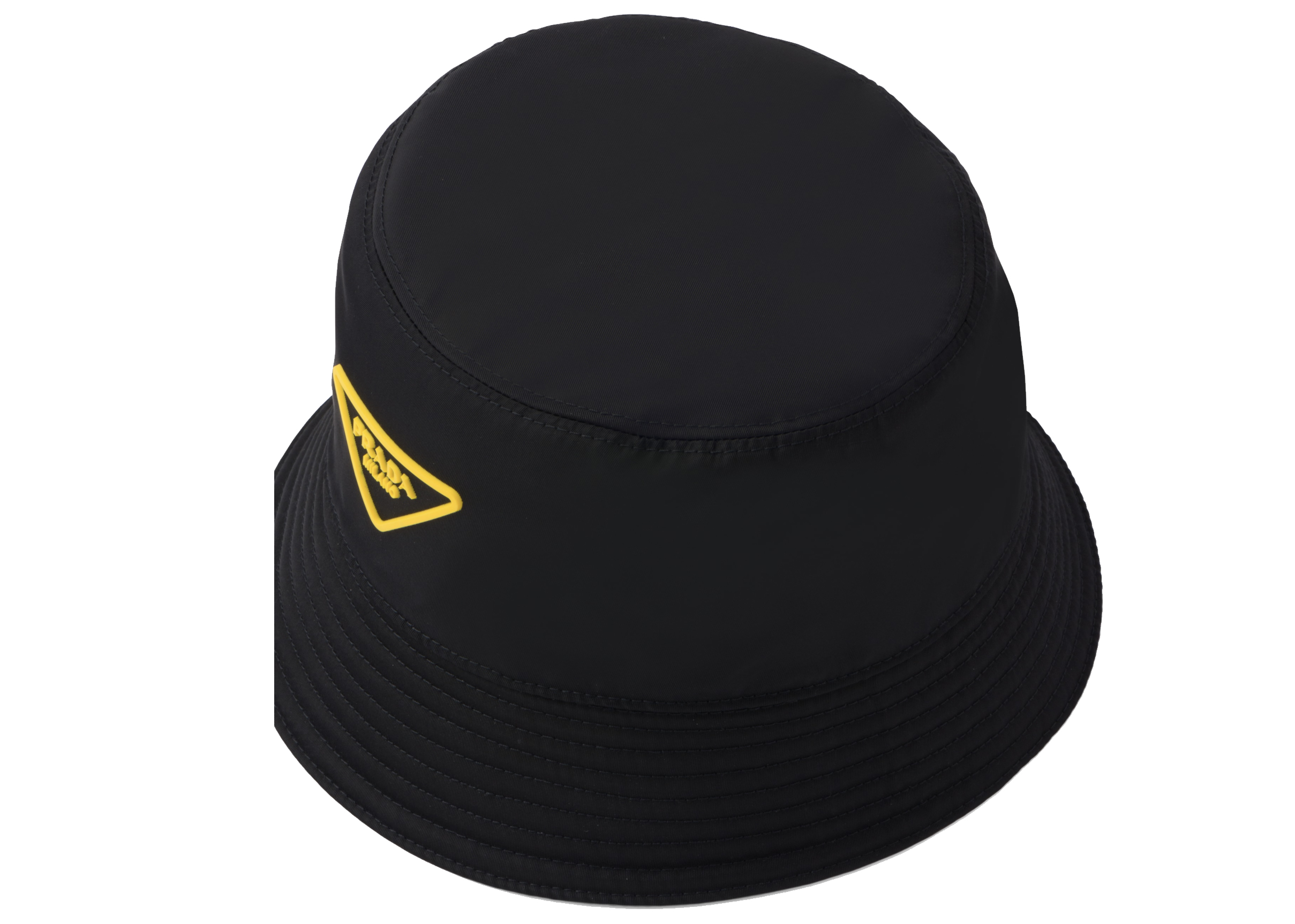 Prada Nylon Bucket Hat Black/Yellow