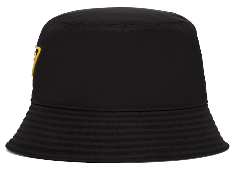 Prada Nylon Bucket Hat Black/Yellow in Nylon with Yellow-tone - US