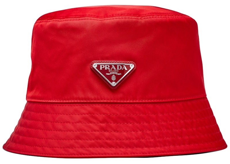 Prada Nylon Bucket Hat Red in Nylon with Silver tone US