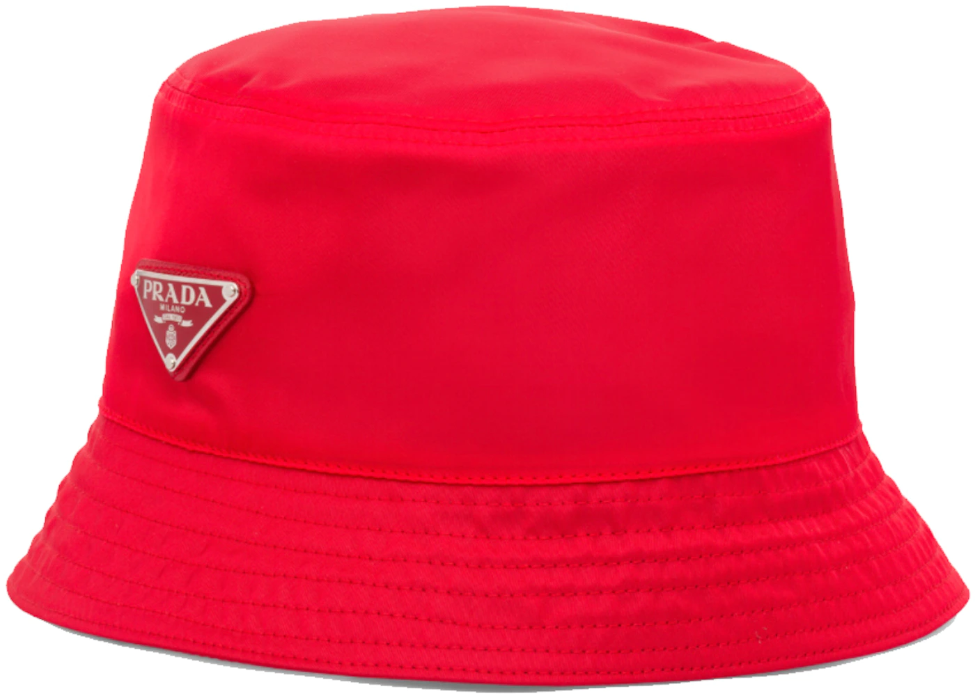 Prada Nylon Bucket Hat Red in Nylon with Silver-tone