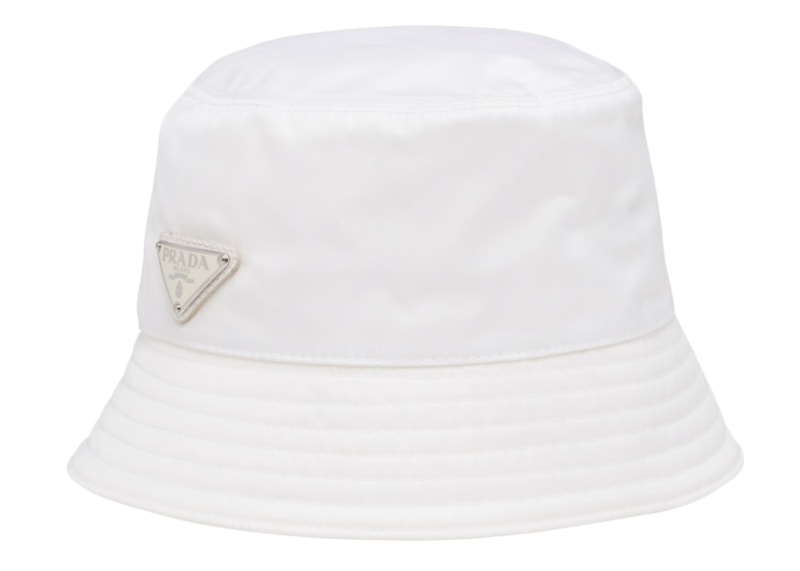 Prada Nylon Bucket Hat White in Nylon with Silver-tone - US