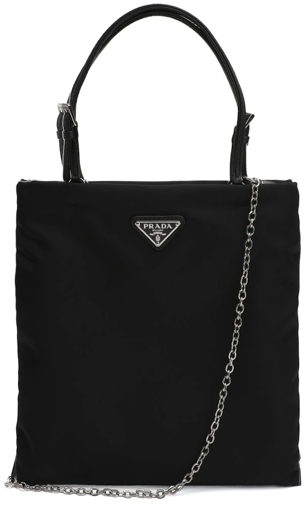 Prada Nylon Shoulder Bag Black in Nylon with Silver-tone - US