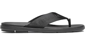 Prada Nylon Tape Thong Sandals Black Leather (Men's)