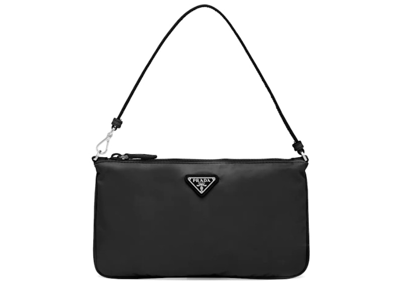 Prada black saffiano discount trim nylon pouch