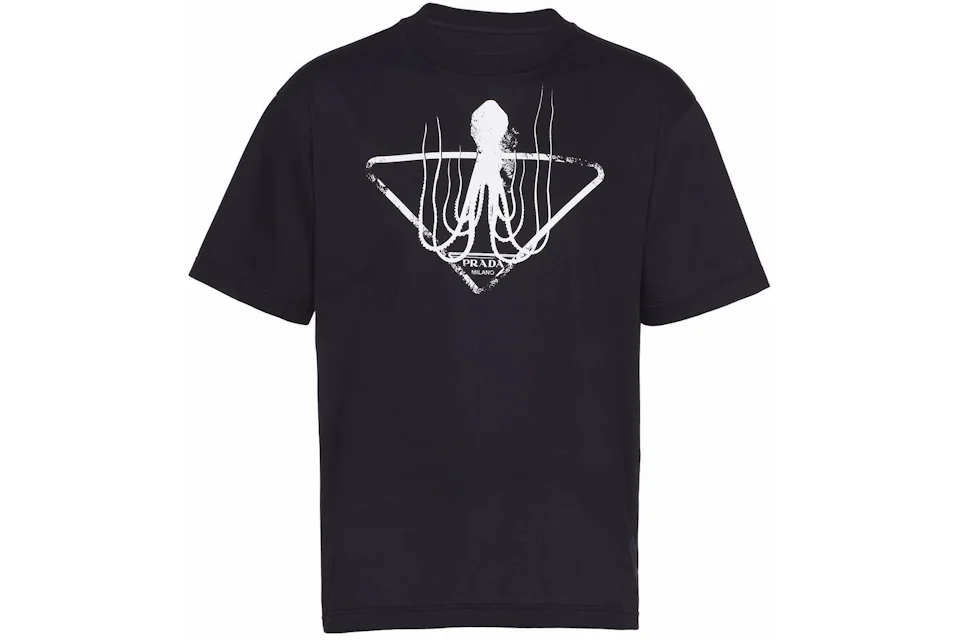 Prada Octopus Print T-shirt Black/White