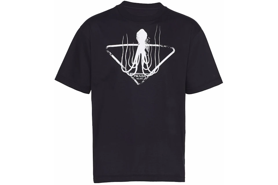 Prada Octopus Print T-shirt Black/White