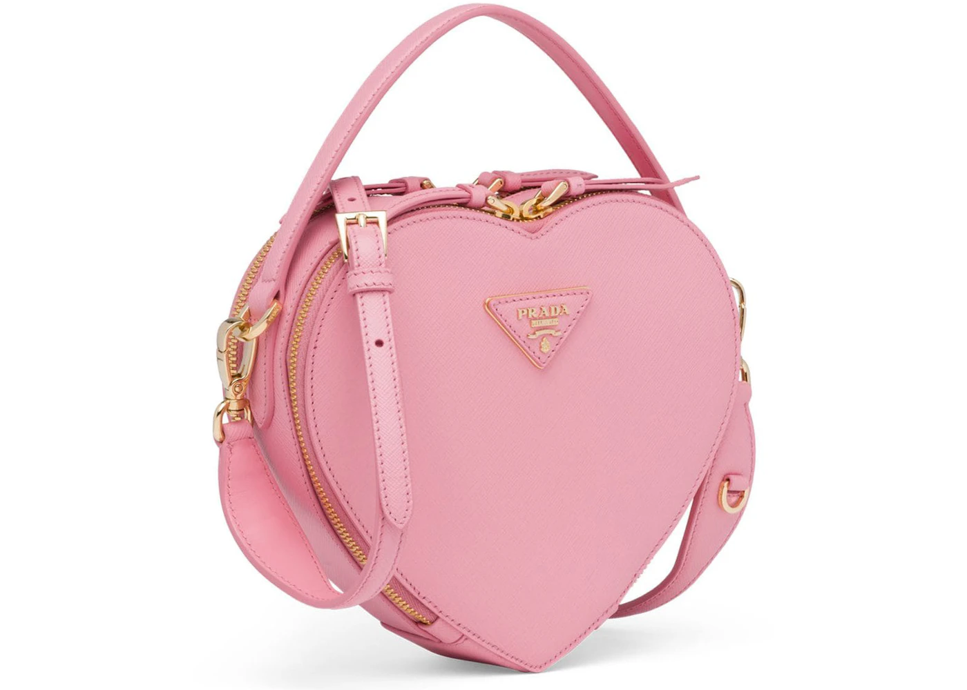Prada Odette Heart Pink in Saffiano Leather with Gold-tone - US