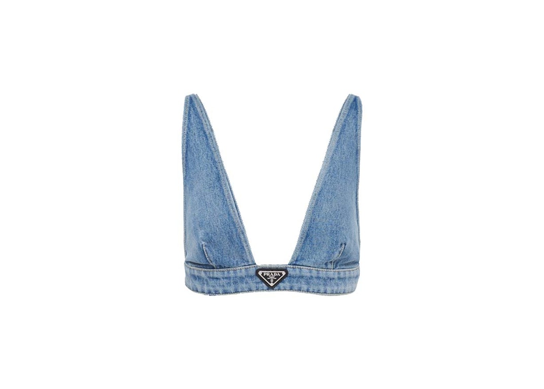 Pre-owned Prada Organic Denim Top Navy