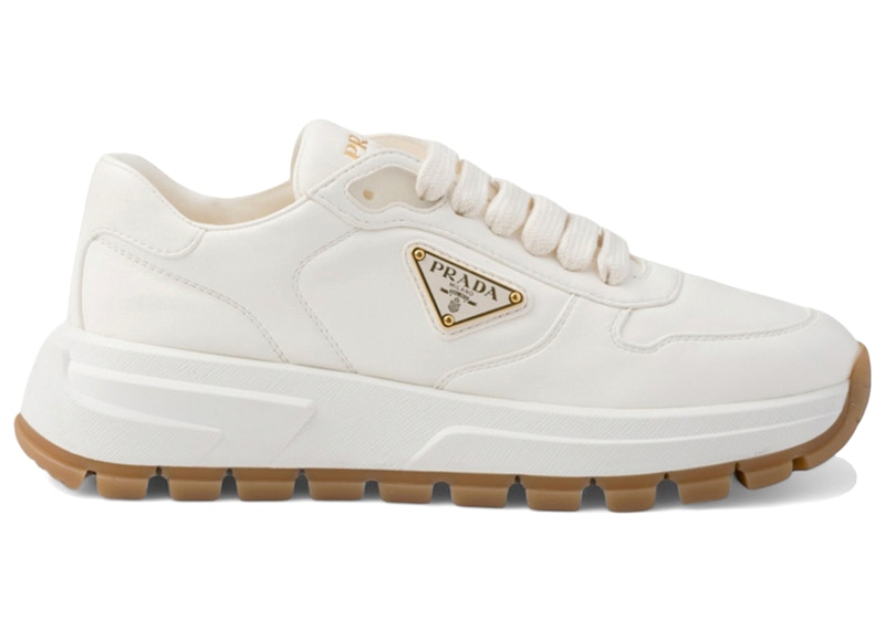 Prada PRAX 01 Leather Sneakers Gum (Women's) in Ivory