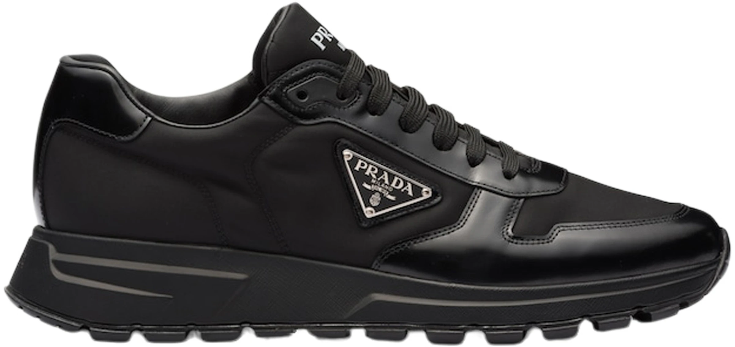 multifunctioneel limoen wasserette Prada PRAX 01 Sneakers Re-Nylon Brushed Leather Black Black -  2EE369_3LF5_F0632_F_G000 - US