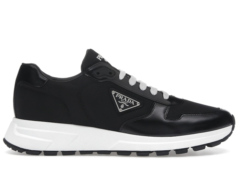 Prada PRAX 01 Sneakers Re-Nylon Brushed Leather Black White Men's