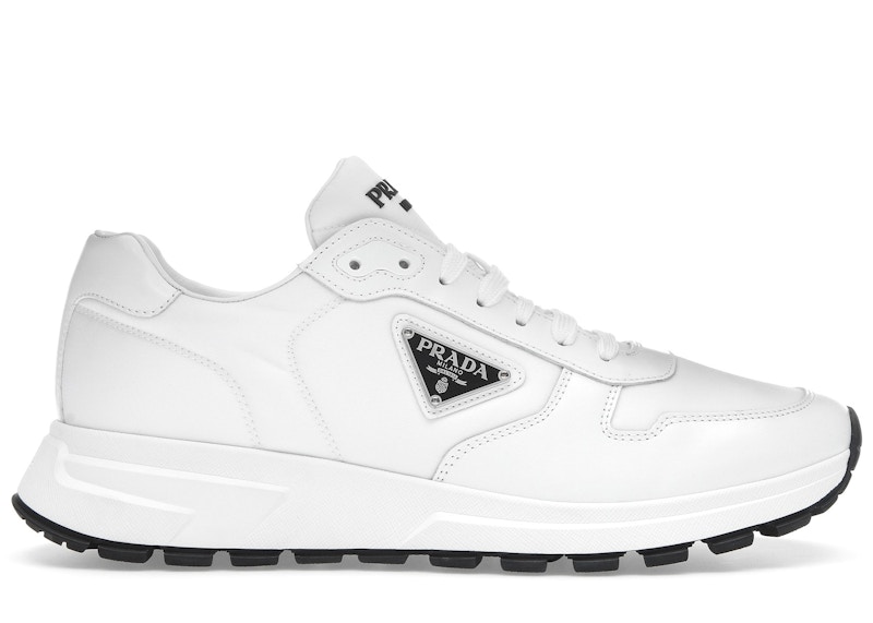 Prada PRAX 01 Sneakers Re-Nylon Brushed Leather White Black - 2EE369_3LF5_F0964_F_G000