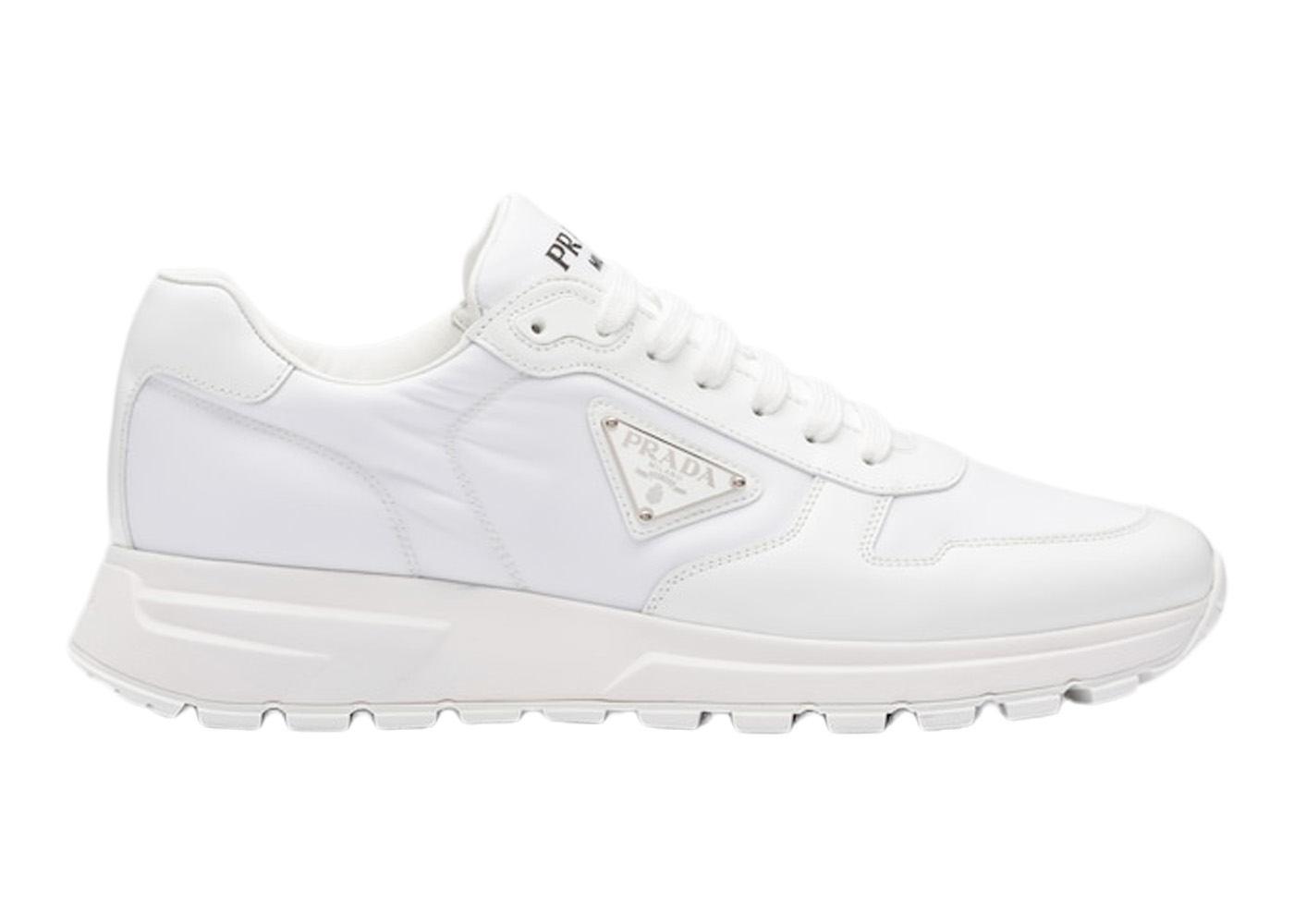 Prada PRAX 01 Sneakers Re-Nylon Brushed Leather White White メンズ ...