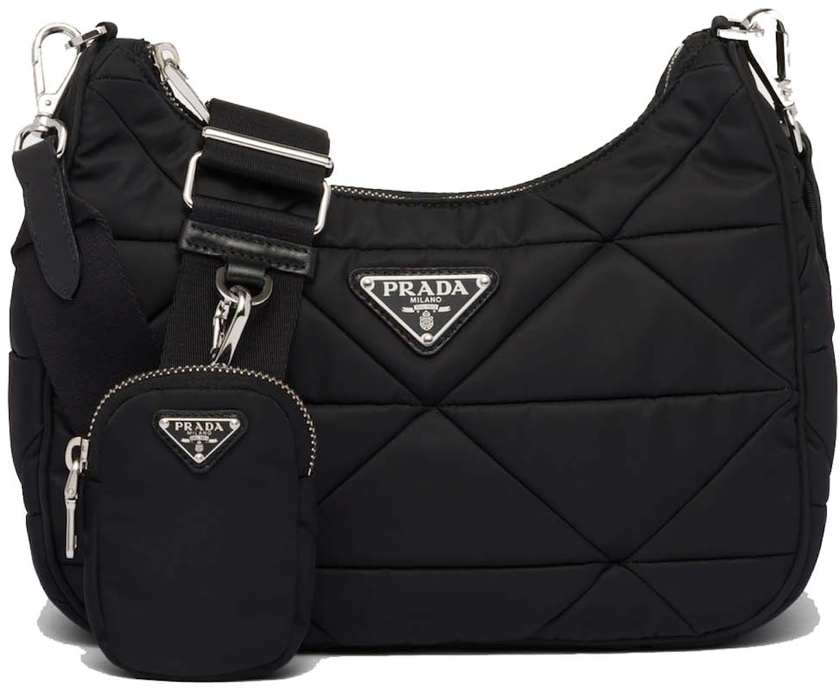 Prada Crossbody Bag Nylon Black in Nylon with Silver-tone - US