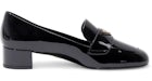 Prada Patent Leather Heeled Loafers Black (Women's)