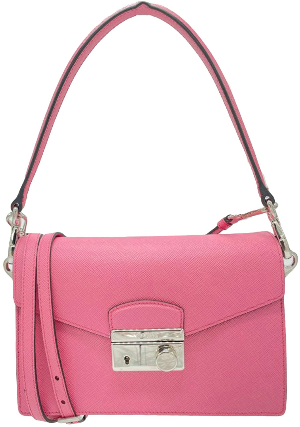 Shearling and Saffiano Leather Mini-pouch - Orchid Pink
