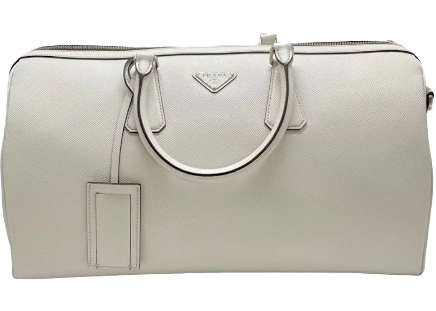 lelijk Aanbod Hectare Prada Pattina Saffiano Leather Travel Bag Ivory in Leather with Silver-tone  - US