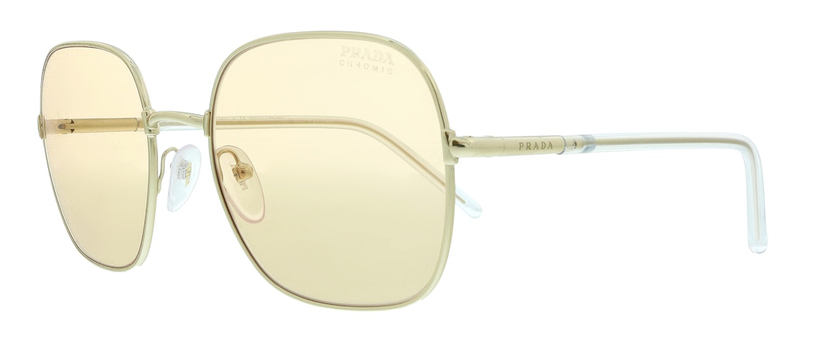 Pre-owned Prada Pillow Sunglasses Pale Gold (0pr 67xs Zvn09d)