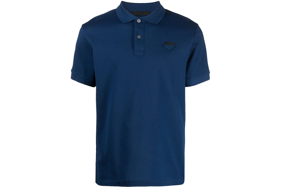 Prada Pique Polo Shirt Navy Blue
