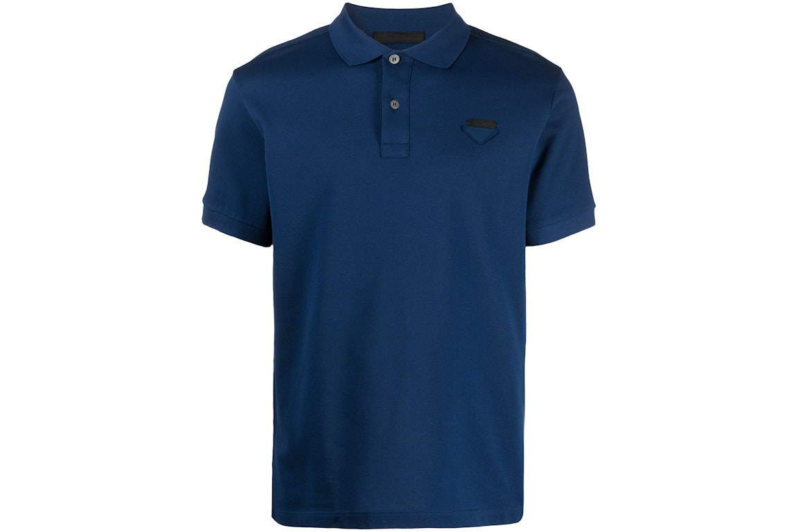 Pre-owned Prada Pique Polo Shirt Navy Blue