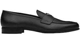 Prada Plaque Loafer Black Saffino Leather