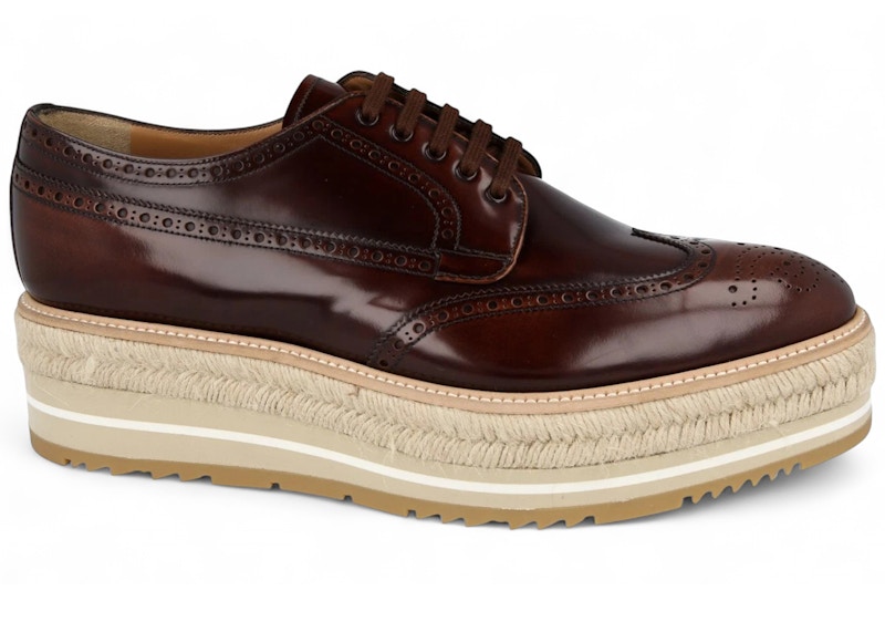 Derby à plateforme Prada, marron