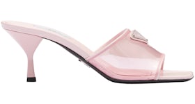 Prada Plexiglas 65mm Mule Sandals Alabaster Pink Patent Leather