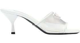 Prada Plexiglas 65mm Mule Sandals White Patent Leather