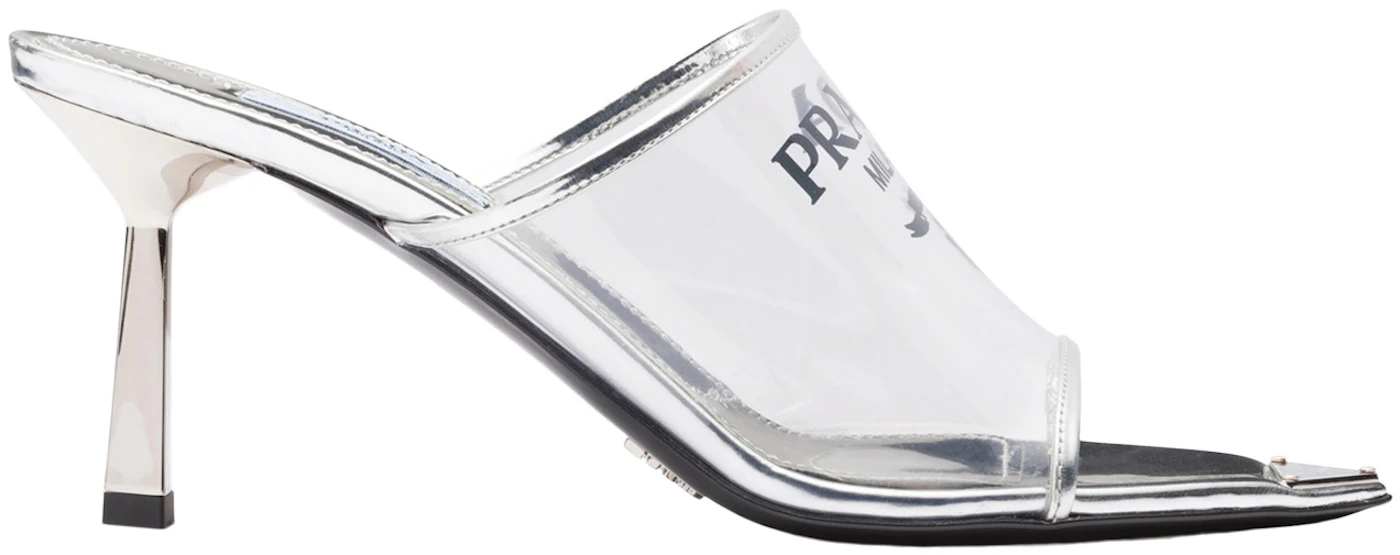 Prada Plexiglas 75mm Pointy High Heels Silver Leather - 1XX635_3LK3 ...
