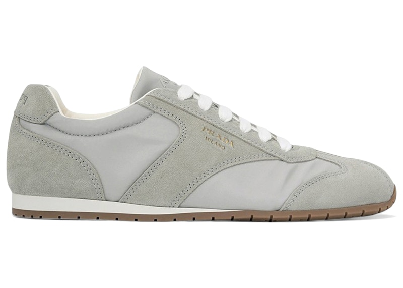 PRADA シルバー スリッポン　スニーカー サイズ40.5 Pearl / Silver Patent leather and technical fabric Prada America's