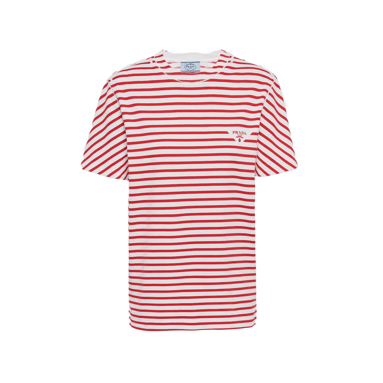 Prada Printed Interlock Stripe T-shirt White/Red