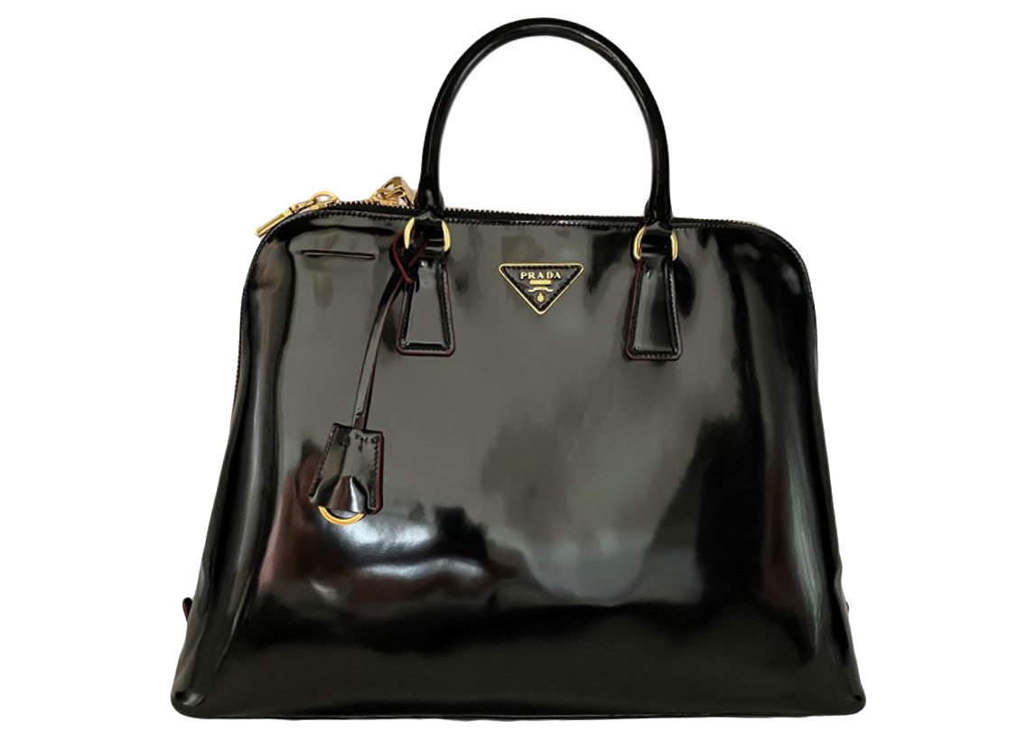 Prada Promenade Satchel Black in Patent Leather with Gold-tone - US