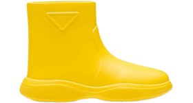 Prada Pull-On Rain Booties Sunny Yellow Rubber