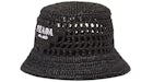 Prada Raffia Fischerhut Schwarz/Weiß