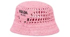 Prada Raffia Bucket Hat Petal Pink