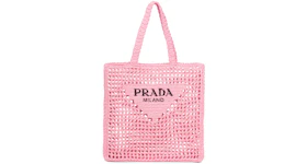 Prada Raffia Tote Bag Petal Pink
